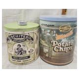 Vtg. Biscuiterie tin canister,  Vtg. Mike-Sells
