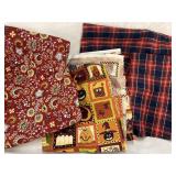 Fabric pieces, Quilted, Flannel, Fall