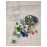 Vtg. Ball jar ,Vtg marbles