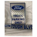 2 Official Licensed Metal Ford Signs Parking
