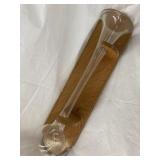 Vintage "Half Yard of Ale" beer glass w/wall mount