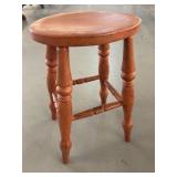 Red Wooden Stool, 21" Tall