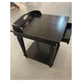 20"x20ï¿½ Black Accent Table w/one drawer, bottom