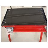 Red and Black 38" Portable Worktable with drawers