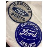 2 Metal Ford Signs 12" diameter