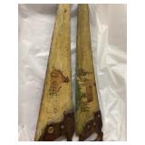 2 Hand painted Vintage hand saws 28"L & Large