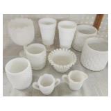 Vtg. Milk glass Goblets, Vtg. Hobnail juice