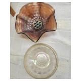 Vtg. Fenton carnival glass bowl , Vtg. Imperial
