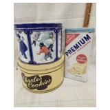 Vtg. Cookie tin.  Saltine crackers tin