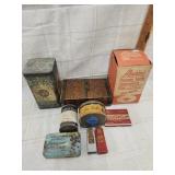 Vtg. Monarch tin canister,  vtg. Pyrex Fullers