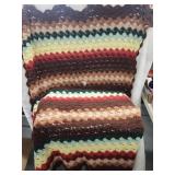 Vtg. Handmade  crocheted throw 40 in by 85 in