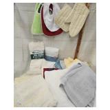 Over 20 kitchen towels, Childs bibs , Pot holders