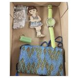 Bamboo company handbag, Fred Belay watch, Vtg.