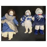 (3) vintage porcelain dolls