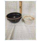 Vtg. Stoneware bowl, Antique Albany slip brown