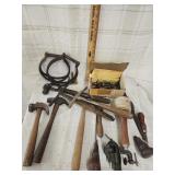 Vtg. Antique stirrups, vtg. Hammers, 2 Vtg. C.S.