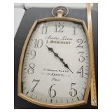 Vtg. Bistro Leon metal wall clock