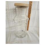 Apothecary style glass milk can jar
