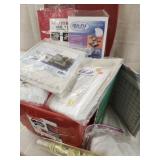 Rubbermaid container full of crafting