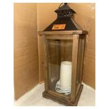 Electrically converted wooden lantern