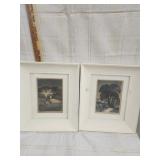 Vtg. 1949 Etching print title Coverd Bridge by