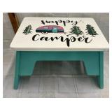 Wooden Happy Camper Stool