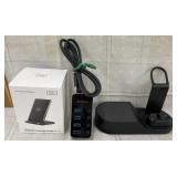 2 Wireless Charging Stations & 4 Port USB Hub