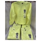 5 Gildan Hooded Sweatshirts Sz sm Safety Green