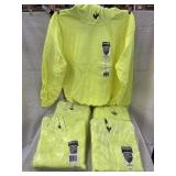 5 Gildan Hooded Sweatshirts Sz SM Safety Green
