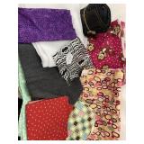 Fabric pieces in assorted colors and patterns