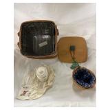 Longaberger baskets and pottery (spice jar)