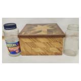 Vtg. Handmade Trinket box, planters jar , mason