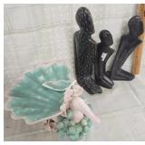 3 sculptures signed M Gates