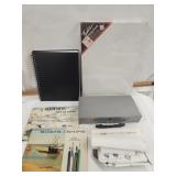 Vtg. Metal paint pallet box, sketching books ,