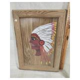 Hand painted native American Framed art