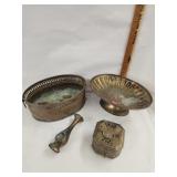 Vtg. Brass Box, Vtg. Brass vase, Vtg. Brass P