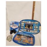 Vtg. Las Vegas serving trays Nevada ashtray,