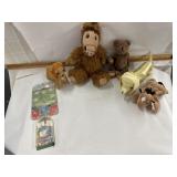 Stuffed animals including Alf and 2 Vtg games