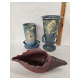 2 Vtg. Roseville vases