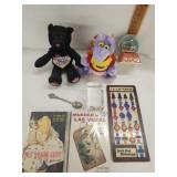 Jackpot Bonanza game, 2 Las Vegas books, plush