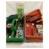 Storage caddies w/craft/hardware and tools