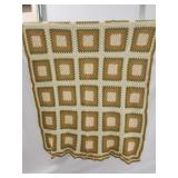 Vtg. Granny square Crochet 40in by 56in throw