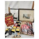 Vtg. Coffee tins, 20 Star Flints, Gas can, Vtg