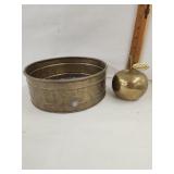 Vtg. Brass Apple bells, and Metal container