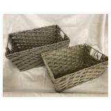 Woven gray baskets, and 24" lined planter box