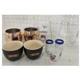 Copper hammered cups, yours & Mine cups , shot