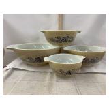Vintage Pyrex Homestead Blue Floral Mixing Bowl