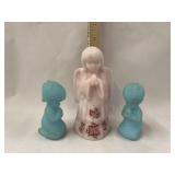 1 Fenton Rosalene Hand Painted Angel & 2 Fenton