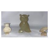 2  owls1 alabaster and one onyx and and onyx