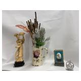 Oriental themed  items including a hand painted